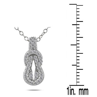 1/5 Carat TW Diamond Knot Pendant in 10K White Gold