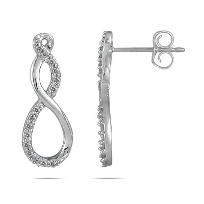 1/4 Carat Diamond Infinity Twist Earrings in .925 Sterling Silver