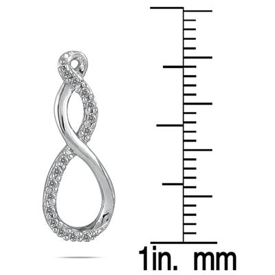 1/4 Carat Diamond Infinity Twist Earrings in .925 Sterling Silver