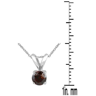 1/4 CTW Cognac Diamond Pendant in 14K White Gold