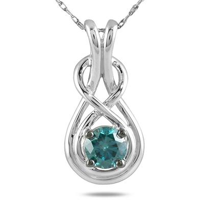 1/2 Carat TW Blue Diamond Pendant in 10K White Gold