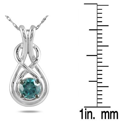 1/2 Carat TW Blue Diamond Pendant in 10K White Gold