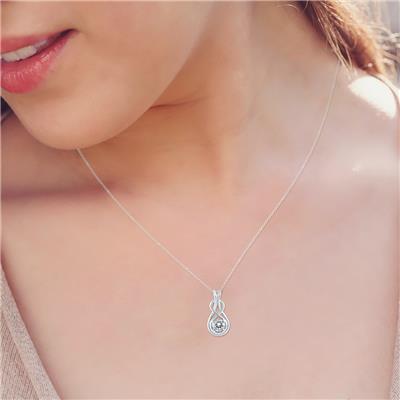 1/2 CTW Natural Diamond Knot Pendant in 10K White Gold