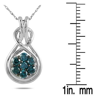 1/2 Carat TW Blue Diamond Pendant in 10K White Gold
