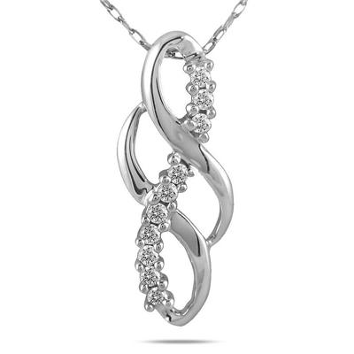 1/10 Carat TW Diamond Pendant in 10K White Gold