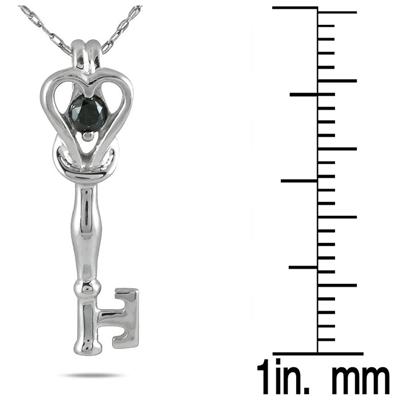 1/10 Carat Black Diamond Pendant in 10K White Gold