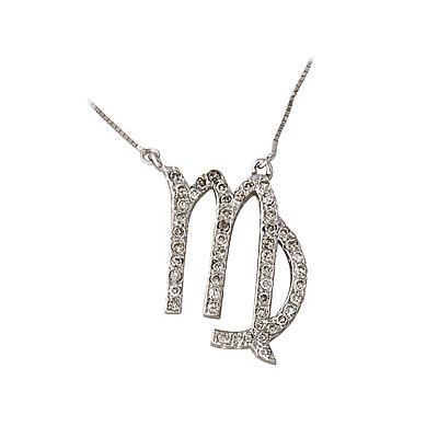 .50ctw Diamond Virgo Zodiac Pendant 14K White Gold (Aug 23 - Sept 22)