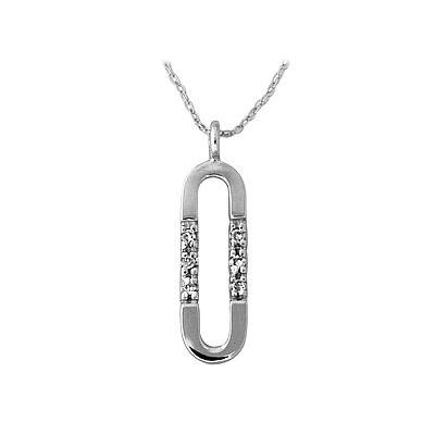 Diamond Loop Pendant in White Gold