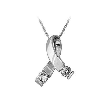 Ribbon Twist Pendant in 14kt White Gold