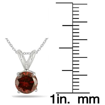 1 Carat Cognac Diamond Solitaire Pendant in 14K White Gold