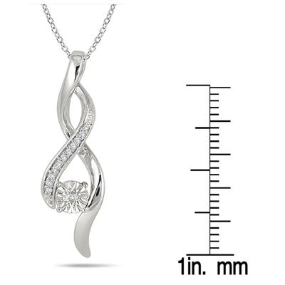 Diamond Twist Pendant in .925 Sterling Silver