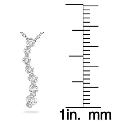 1/4 Carat Diamond Journey Pendant in 14K White Gold