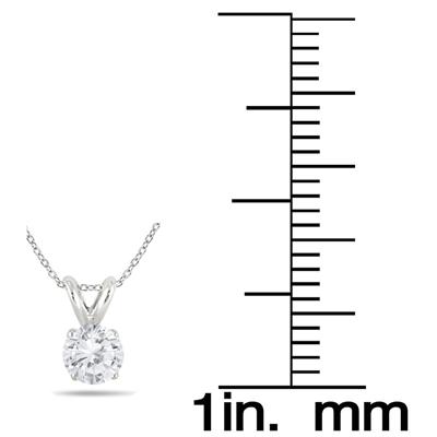 1/7 Carat Diamond Solitaire Pendant in .925 Sterling Silver