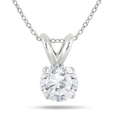 1/2 Carat Diamond Solitaire Pendant in .925 Sterling Silver