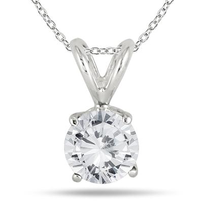 3/4 Carat Diamond Solitaire Pendant in .925 Sterling Silver