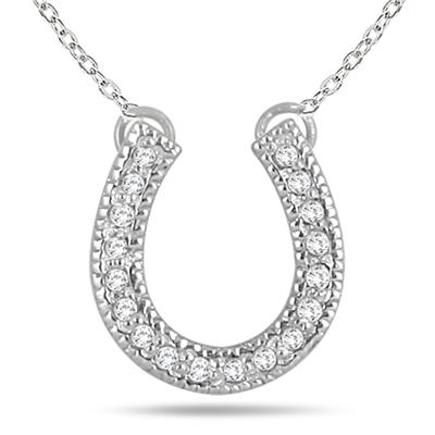 1/5 Carat Diamond Horseshoe Pendant in .925 Sterling Silver