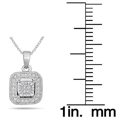Antique Styled Diamond Pendant in Solid .925 Sterling Silver 