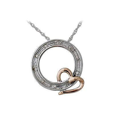 10-kt. Two-tone Circle Diamond Pendant