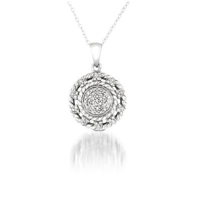 Diamond Circle Pendant in .925 Sterling Silver 