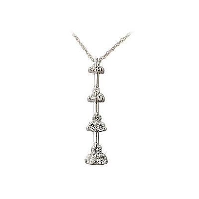 1/2 CTW Diamond Journey Pendant In 14K White Gold