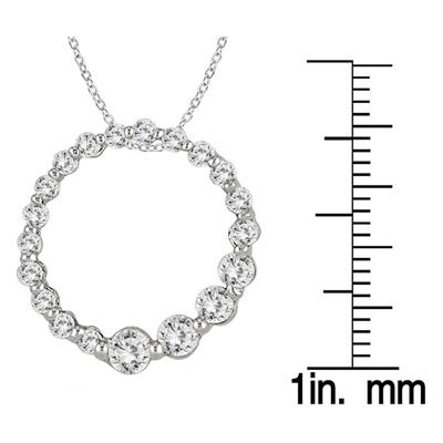 1CTW Diamond Journey Pendant In 14K White Gold