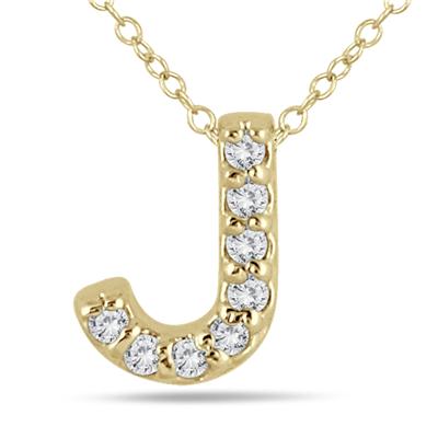 gold initial diamond 10k pendant yellow