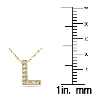 L Initial Diamond Pendant in 10K Yellow Gold