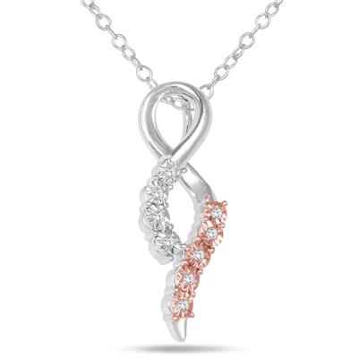 Diamond Twist Pendant in Sterling Silver