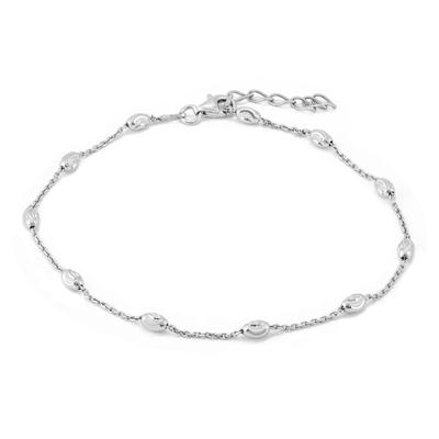 Beaded Anklet in Plated .925 Sterling Silver 