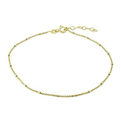 Beaded Anklet in .925 Sterling Silver Yellow Electro Plate