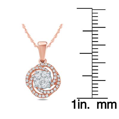 1/3 Carat TW Diamond Pendant in 10K Rose Gold