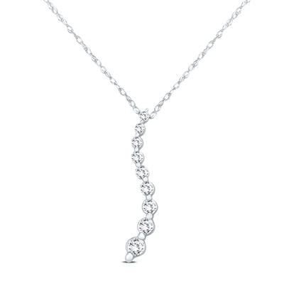 1/4 CTW Genuine Diamond Cascading Pendant in 10K White Gold