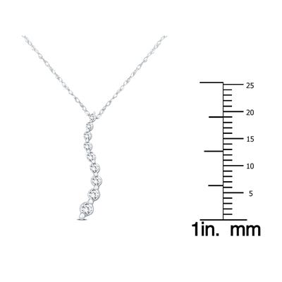 1/4 CTW Genuine Diamond Cascading Pendant in 10K White Gold