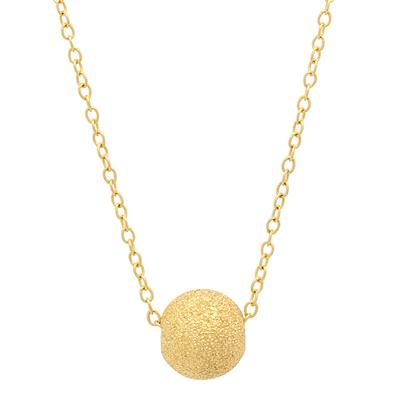 Adjustable Diamond Cut Yellow Ball Necklace in .925 Sterling Silver