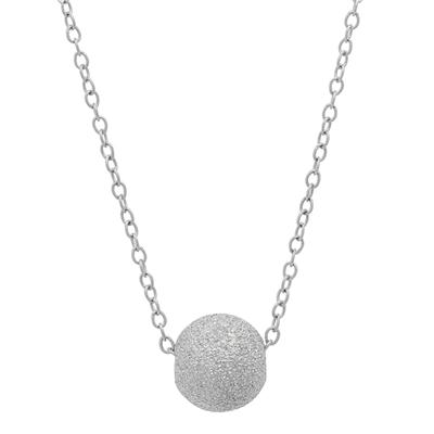 Adjustable Diamond Cut Silver Ball Necklace in .925 Sterling Silver