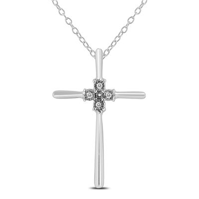 Diamond Cross Pendant in .925 Sterling Silver