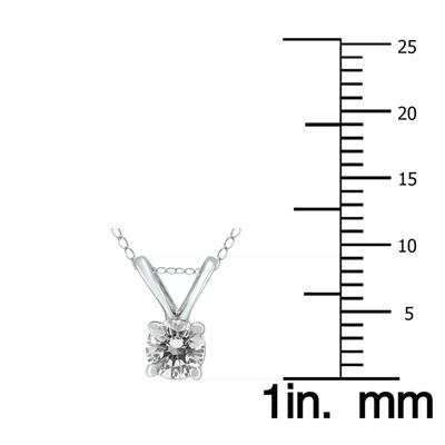 1/4 Carat Round Diamond Solitaire Pendant in 14K White  Gold