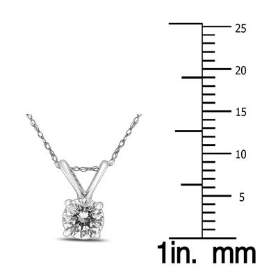 1/3 Carat Round Diamond Solitaire Pendant in 14K White Gold