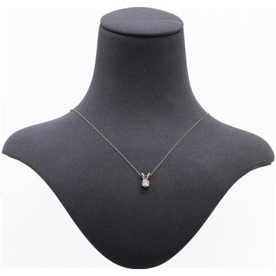 1/4 Carat Round Diamond Solitaire Pendant in 14K Yellow Gold