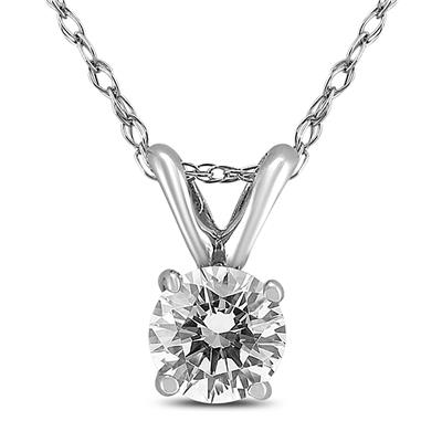 PREMIUM QUALITY - 3/4 Carat Diamond Solitaire Pendant in 14K White Gold (G-H Color, SI1-SI2 Clarity)