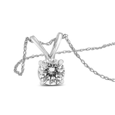 PREMIUM QUALITY - 3/4 Carat Diamond Solitaire Pendant in 14K White Gold (G-H Color, SI1-SI2 Clarity)