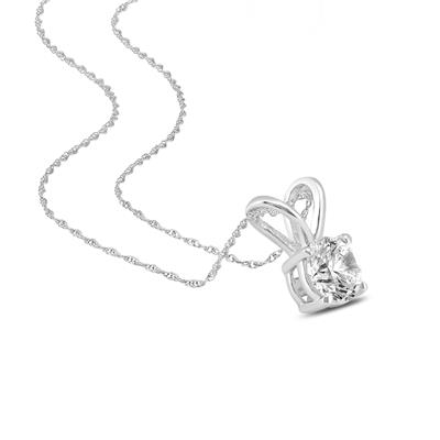 PREMIUM QUALITY - 3/4 Carat Diamond Solitaire Pendant in 14K White Gold (G-H Color, SI1-SI2 Clarity)