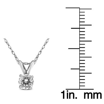 PREMIUM QUALITY - 3/4 Carat Diamond Solitaire Pendant in 14K White Gold (G-H Color, SI1-SI2 Clarity)