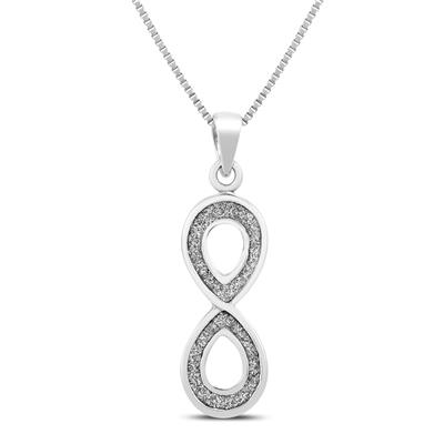 Sparkle Dust Infinity Drop Pendant in .925 Sterling Silver