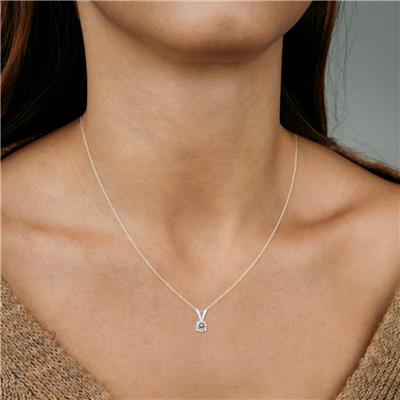 3/8 Carat Diamond Solitaire Pendant in 14K White Gold