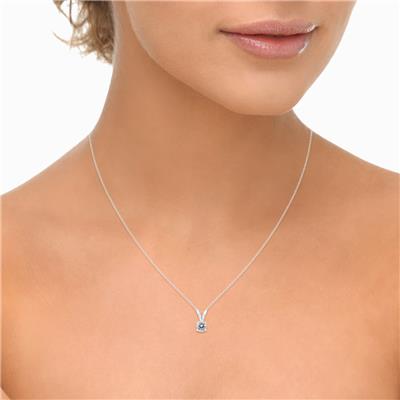 3/8 Carat Diamond Solitaire Pendant in 14K White Gold