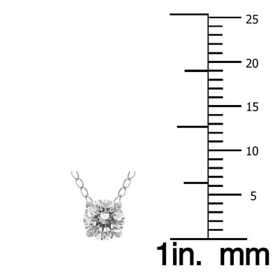1/4 Carat Floating Round Diamond Solitaire Necklace in 14K White Gold