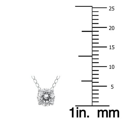 1/3 Carat Floating Round Diamond Solitaire Necklace in 14K White Gold