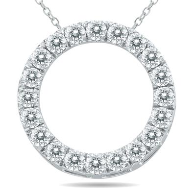 2 Carat TW Diamond Circle Pendant in 10K White Gold