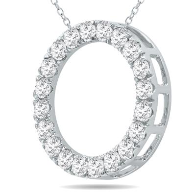 2 Carat TW Diamond Circle Pendant in 10K White Gold